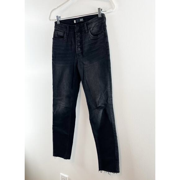 Kut from the Kloth Fab Ab Rachel High Rise Button Fly Mom Jeans Black 0 - Picture 11 of 11